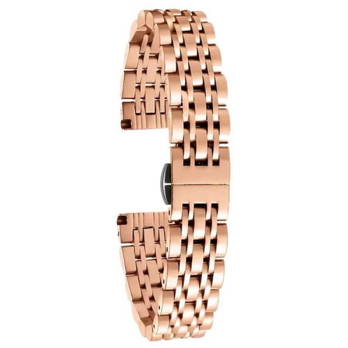 For Garmin Lily 2 Watch Band 7-Beads 14mm Stainless Steel Replacement Strap - Rose Gold