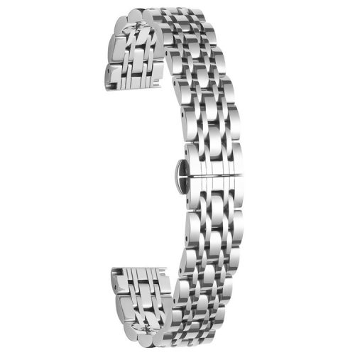 For Garmin Lily 2 Watch Band 7-Beads 14mm Stainless Steel Replacement Strap - Silver