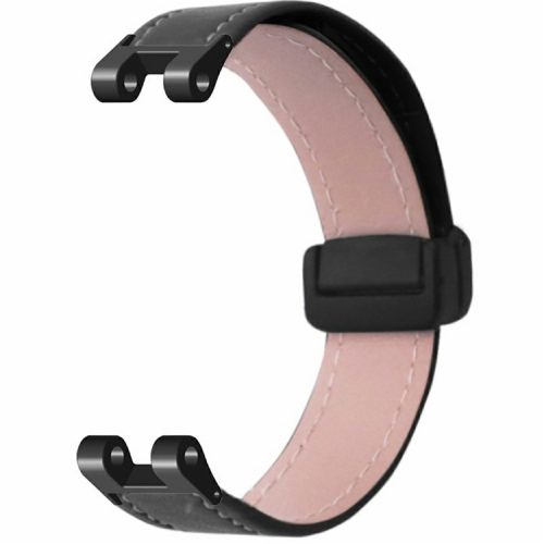 For Garmin Lily Watch Strap PU Leather Wrist Band with Magnetic Buckle - Black