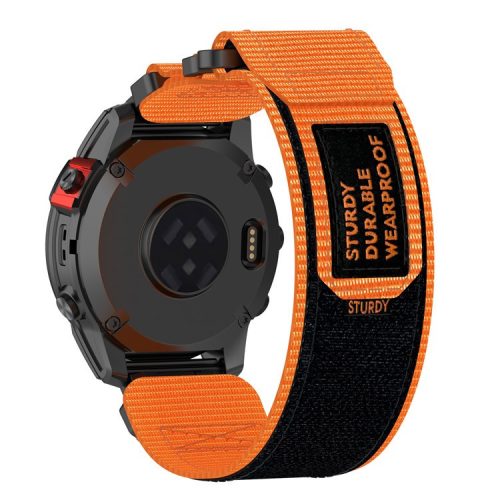 For Garmin Quickfit 20mm  /  Fenix 7S  /  7S Pro Nylon Wrist Band Magic Tape Watch Strap - Orange