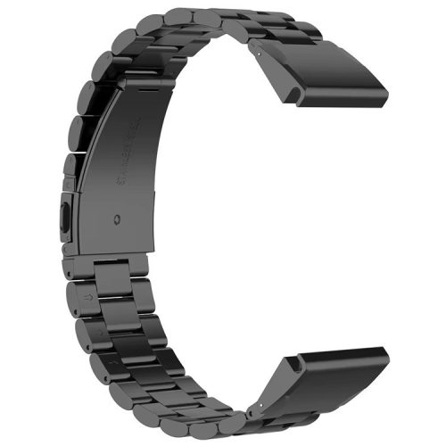 For Garmin QuickFit 26mm / Garmin Fenix 7X / 7X Pro / 6X Stainless Steel Strap 3 Beads Watch Band - Black