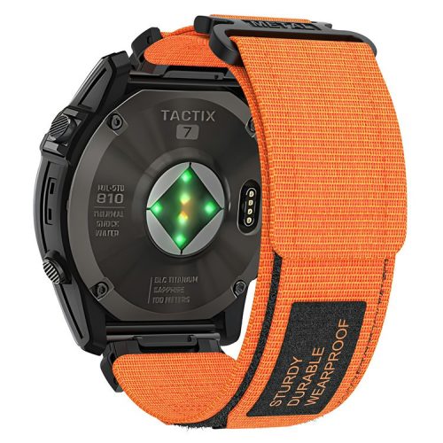 For Garmin Tactix 7 Pro / Fenix 7X / 6X Pro / 5X Plus Watch Band 26mm Nylon Wrist Strap - Orange