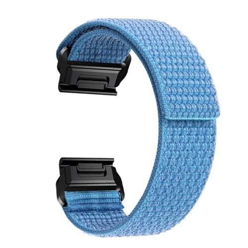 For Garmin Tactix 7 Pro / Fenix 7X / Fenix 6X Pro 26mm Nylon Watch Band Adjustable Wrist Strap Replacement - Sky Blue