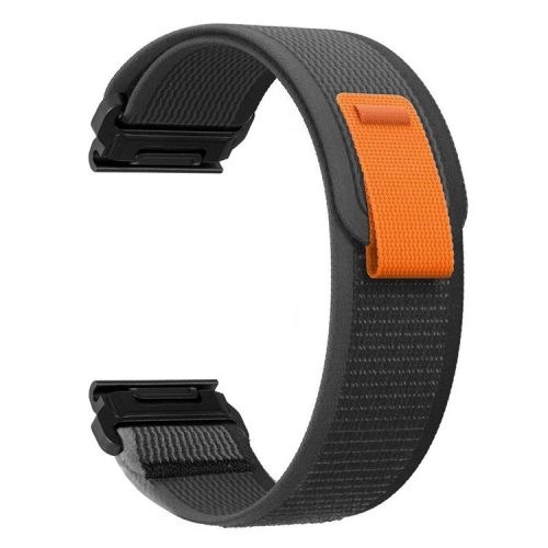 For Garmin Tactix 7 Pro / Fenix 7X / Fenix 6X Pro 26mm Nylon Watch Band Trail Loop Adjustable Wrist Strap - Grey