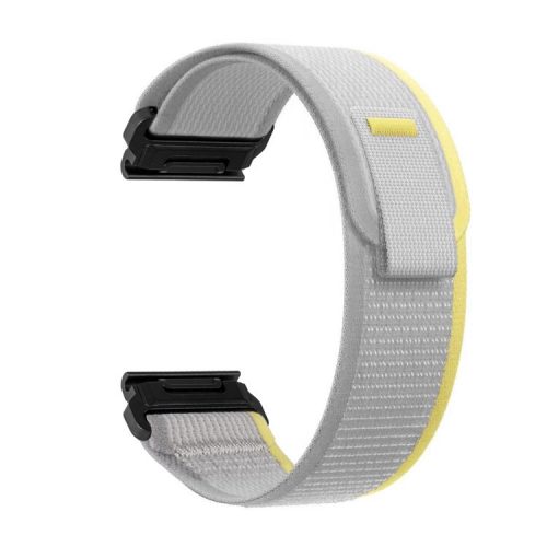 For Garmin Tactix 7 Pro / Fenix 7X / Fenix 6X Pro 26mm Nylon Watch Band Trail Loop Adjustable Wrist Strap - Yellow