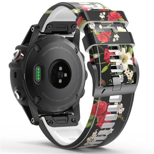 For Garmin Tactix 7 Pro / Fenix 7X / Fenix 6X Pro Silicone Watch Band 26mm Printed Pattern Quick Release Strap - Style G