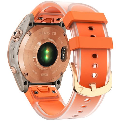 KALEBOL For Garmin Fenix 7S  /  7S Pro  /  6S  /  6S Pro Quickfit 20mm Silicone Band Translucent Watch Strap - Orange