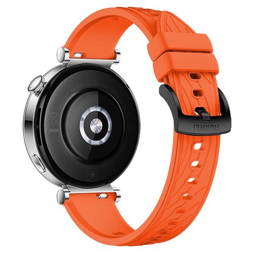 KALEBOL For Huawei Watch GT 4 41mm / Garmin Venu 3S / Asus Zenwatch 3 WI503Q Silicone Watch Band 18mm - Orange / Black