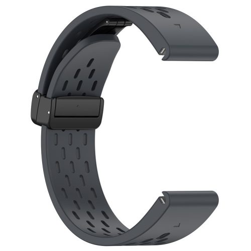 KALEBOL KLB-DDGJ-001 For Garmin Fenix 7 / 7 Pro QuickFit 22mm Silicone Watch Band with Magnetic Folding Buckle - Dark Grey