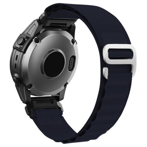 KALEBOL KLB-GSNL-001 for Garmin Fenix 7X / 7X Pro Watch Band Loop Nylon 26mm Sport Strap - Midnight Blue