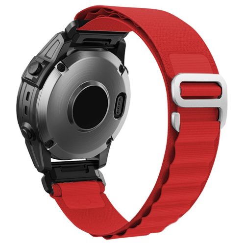 KALEBOL KLB-GSNL-001 for Garmin Fenix 7X / 7X Pro Watch Band Loop Nylon 26mm Sport Strap - Red