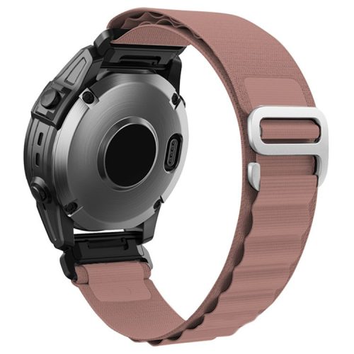 KALEBOL KLB-GSNL-001 for Garmin Fenix 7X / 7X Pro Watch Band Loop Nylon 26mm Sport Strap - Rose Pink