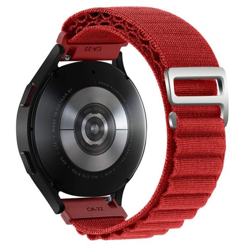 KALEBOL KLB-GSNL-001 For Huawei Watch GT 4 41mm / Garmin Venu 3S 18mm Watch Strap Adjustable Nylon Loop Band - Red