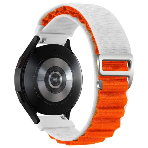 KALEBOL KLB-GSNL-001 For Huawei Watch GT 4 41mm / Garmin Venu 3S 18mm Watch Strap Adjustable Nylon Loop Band - Starlight+Orange