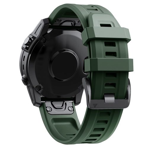 KALEBOL KLB-LWGJ-001 For Garmin Fenix 7  /  7 Pro Strap Replacement QuickFit 22mm Silicone Watch Band - Army Green