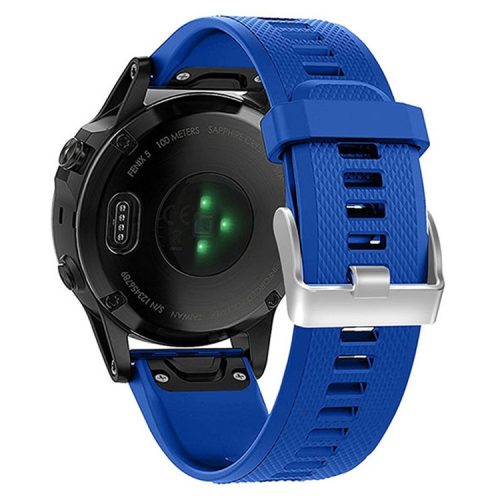 KALEBOL KLB-LWGJ-001 For Garmin Fenix 7  /  7 Pro Watch Bracelet QuickFit 22mm Strap with Grid Texture - Blue