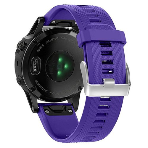 KALEBOL KLB-LWGJ-001 For Garmin Fenix 7  /  7 Pro Watch Bracelet QuickFit 22mm Strap with Grid Texture - Purple