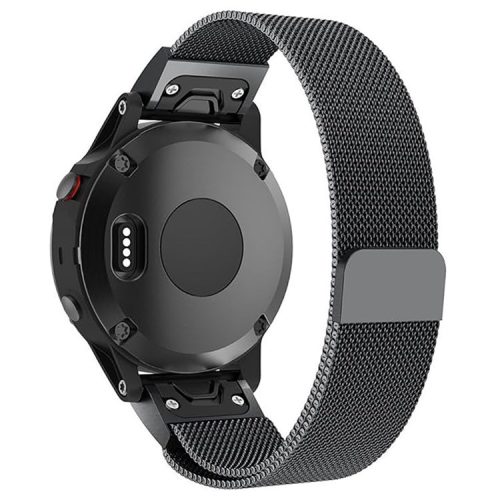 KALEBOL KLB-ML-001 For Garmin Fenix 7 / 7 Pro / 6 / 6 Pro / 5 Plus Watch Strap QuickFit 22mm Milanese Watchband - Black