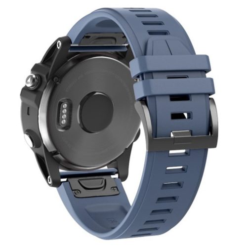 KALEBOL KLB-PWGJ-001 For Garmin Fenix 7  /  7 Pro Silicone Replacement Strap QuickFit 22mm Watch Band - Navy Blue