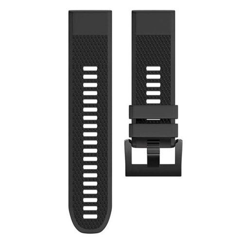 KALEBOL KLB-SJLWGJ-001 For Garmin Fenix 7X / Fenix 7X Pro Watch Band 26mm Triangular Diamond Pattern Silicone Strap - Black