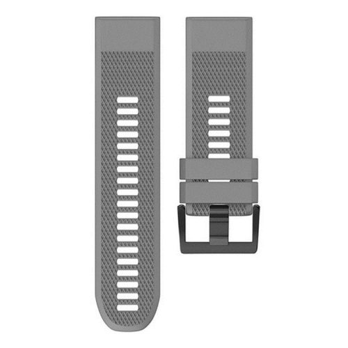 KALEBOL KLB-SJLWGJ-001 For Garmin Fenix 7X / Fenix 7X Pro Watch Band 26mm Triangular Diamond Pattern Silicone Strap - Grey