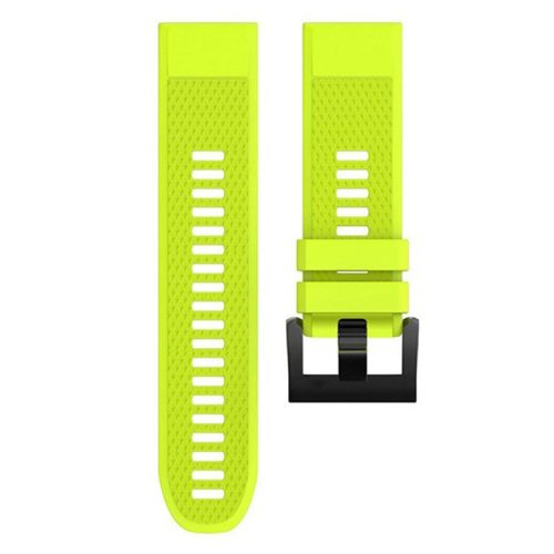 KALEBOL KLB-SJLWGJ-001 For Garmin Fenix 7X / Fenix 7X Pro Watch Band 26mm Triangular Diamond Pattern Silicone Strap - Lime