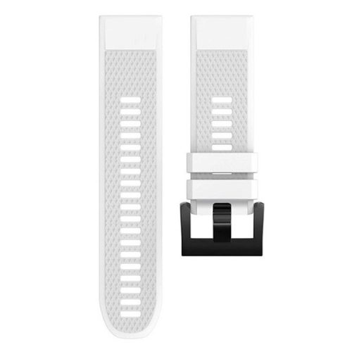 KALEBOL KLB-SJLWGJ-001 For Garmin Fenix 7X / Fenix 7X Pro Watch Band 26mm Triangular Diamond Pattern Silicone Strap - White