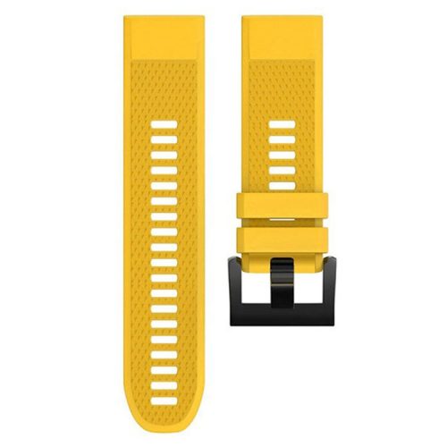 KALEBOL KLB-SJLWGJ-001 For Garmin Fenix 7X / Fenix 7X Pro Watch Band 26mm Triangular Diamond Pattern Silicone Strap - Yellow