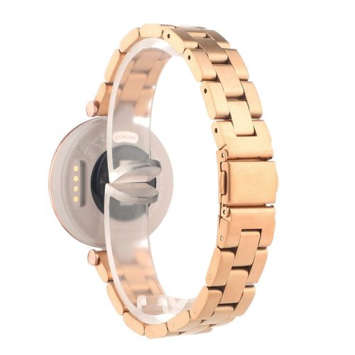 Stainless Steel Adjustable Smart Watch Band Replacement Strap for Garmin Lily - Rose Gold