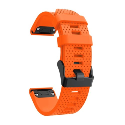 Stylish Silicone Sport Watch Band with Black Buckle for Garmin Fenix 5S Plus - Orange