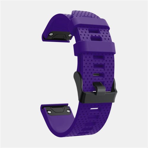 Stylish Silicone Sport Watch Band with Black Buckle for Garmin Fenix 5S Plus - Purple