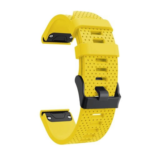 Stylish Silicone Sport Watch Band with Black Buckle for Garmin Fenix 5S Plus - Yellow