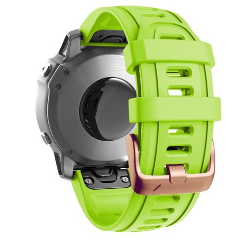 Watch Band for Garmin Fenix 7S / 6S Pro / 5S Plus / Instinct 2S , 20mm Silicone Replacement Strap with Rose Gold Buckle - Green