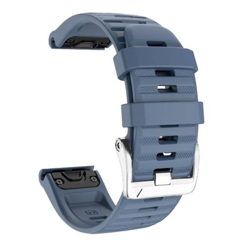 Watch Band for Garmin Forerunner 965 / 955 / 945 / 935 Soft Silicone Strap  Bracelet with Silver Buckle - Navy Blue