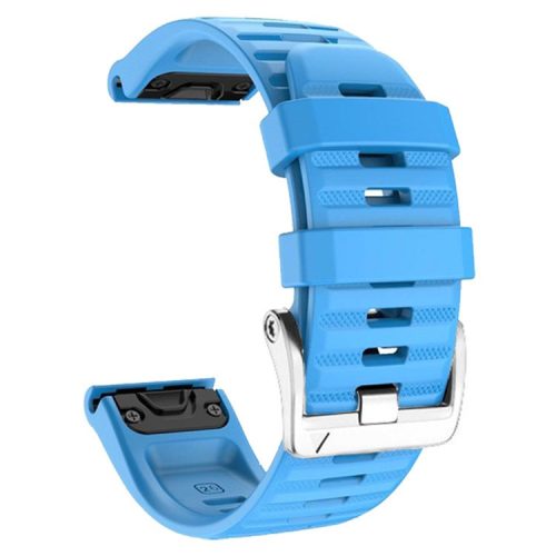 Watch Band for Garmin Forerunner 965 / 955 / 945 / 935 Soft Silicone Strap  Bracelet with Silver Buckle - Sky Blue