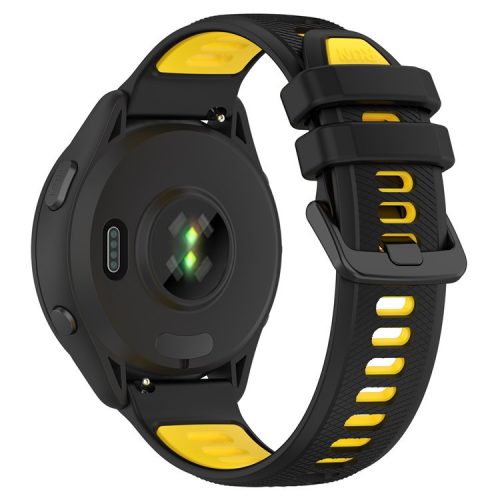 Watch Strap 20mm for Samsung Galaxy Watch 5 / Garmin Vivomove Trend , Dual-color Silicone Waterproof Watch Band - Black+Yellow