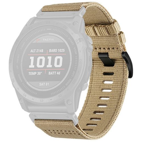 Watchband for Garmin Fenix 8 51mm / Enduro 3 / Instinct 2X Universal 26mm Quick Release Nylon Canvas Watch Strap - Khaki