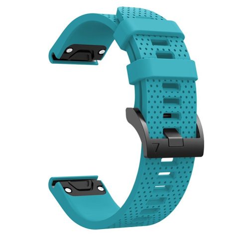 With Black Triangle Buckle Silicone Watch Strap for Garmin Fenix 5S - Baby Blue