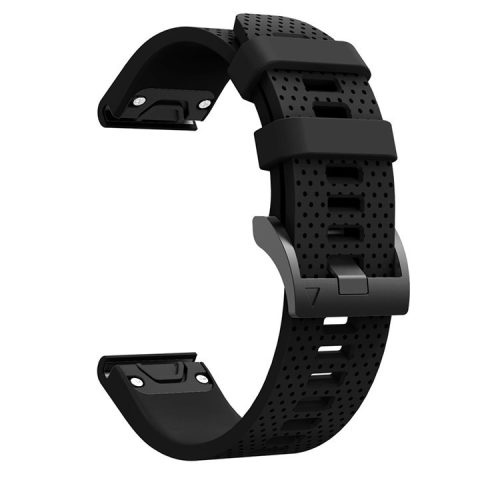 With Black Triangle Buckle Silicone Watch Strap for Garmin Fenix 5S - Black