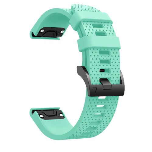 With Black Triangle Buckle Silicone Watch Strap for Garmin Fenix 5S - Cyan