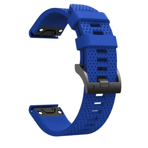 With Black Triangle Buckle Silicone Watch Strap for Garmin Fenix 5S - Dark Blue