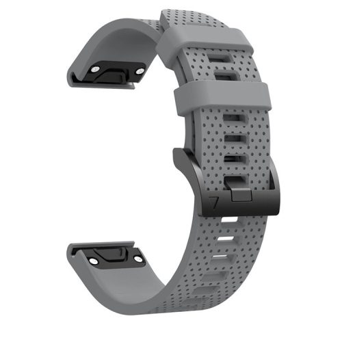 With Black Triangle Buckle Silicone Watch Strap for Garmin Fenix 5S - Grey