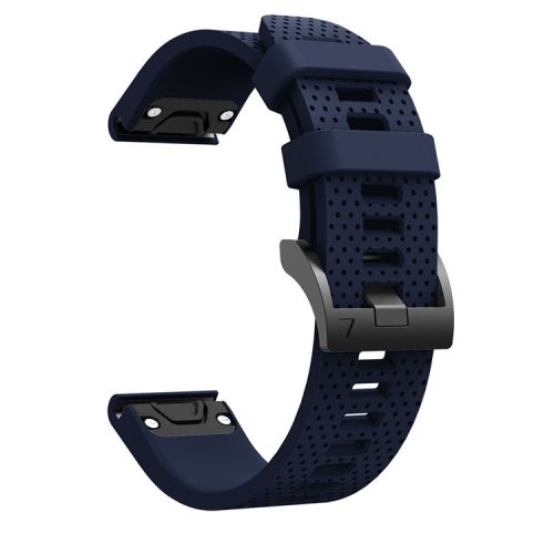 With Black Triangle Buckle Silicone Watch Strap for Garmin Fenix 5S - Navy Blue