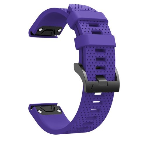 With Black Triangle Buckle Silicone Watch Strap for Garmin Fenix 5S - Purple