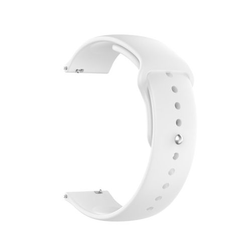 18mm Solid Color Silicone Smart Watch Replacement Strap for Xiaomi Mi Watch - White