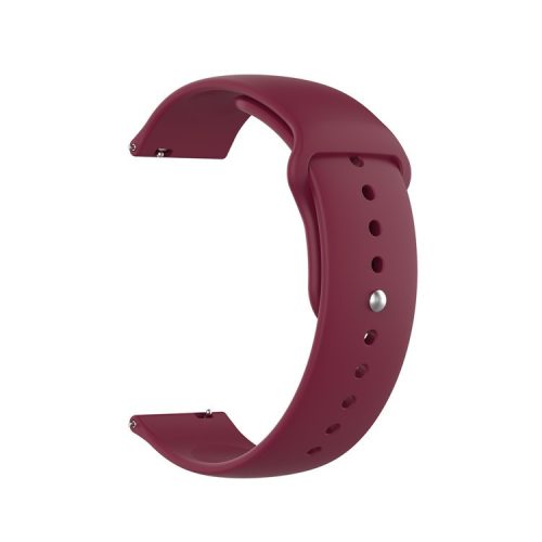 18mm Solid Color Silicone Smart Watch Replacement Strap for Xiaomi Mi Watch - Wine Red