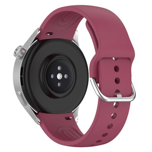 22mm Arc-shaped Watchband for Xiaomi Watch S2  /  S1  /  S1 Pro, Adjustable Silicone Wrist Strap with Metal Buckle - Wine Red