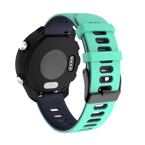 22mm Bi-Color Silicone Watchband Strap Replacement Wrist Strap for Xiaomi Haylou RT LS05s/RS3 LS04 - Green/Blue