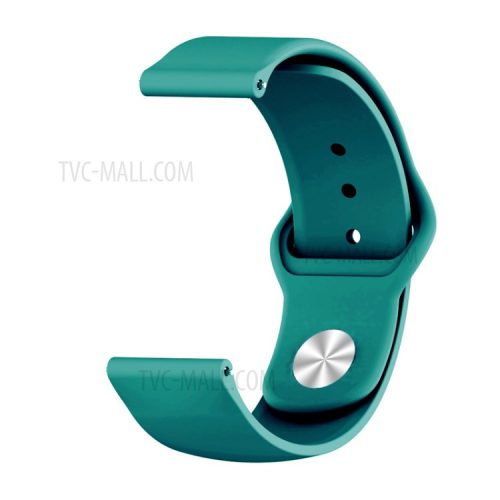 22mm Silicone Smart Watch Strap with Rivet Buckle Closure for Xiaomi Haylou Solar - Blackish Green