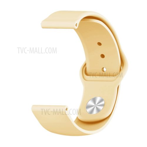 22mm Silicone Smart Watch Strap with Rivet Buckle Closure for Xiaomi Haylou Solar - Gold